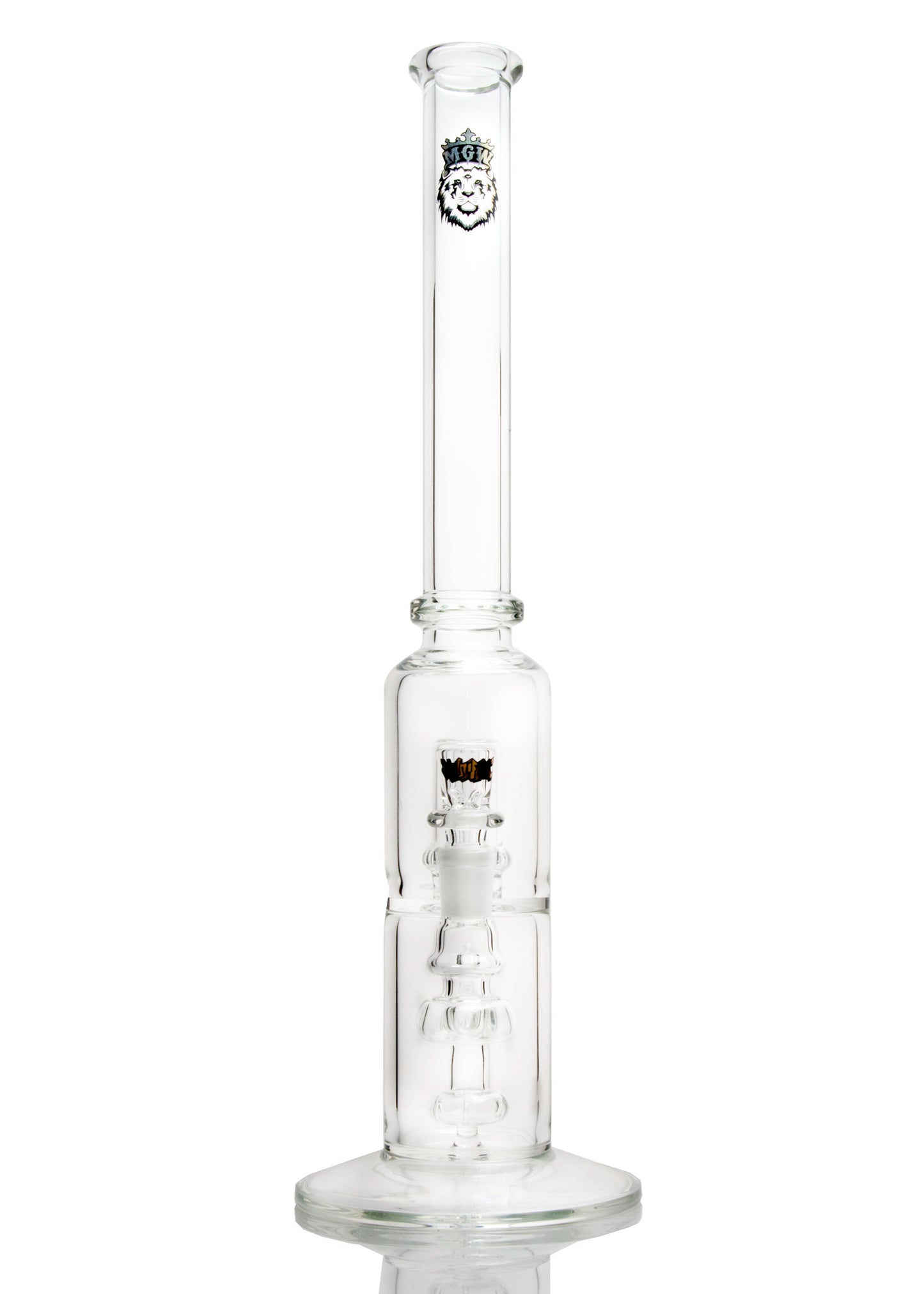 Manifest Glassworks Stemless Cirq-to-Cirq Tube with Logo in Black and Gold