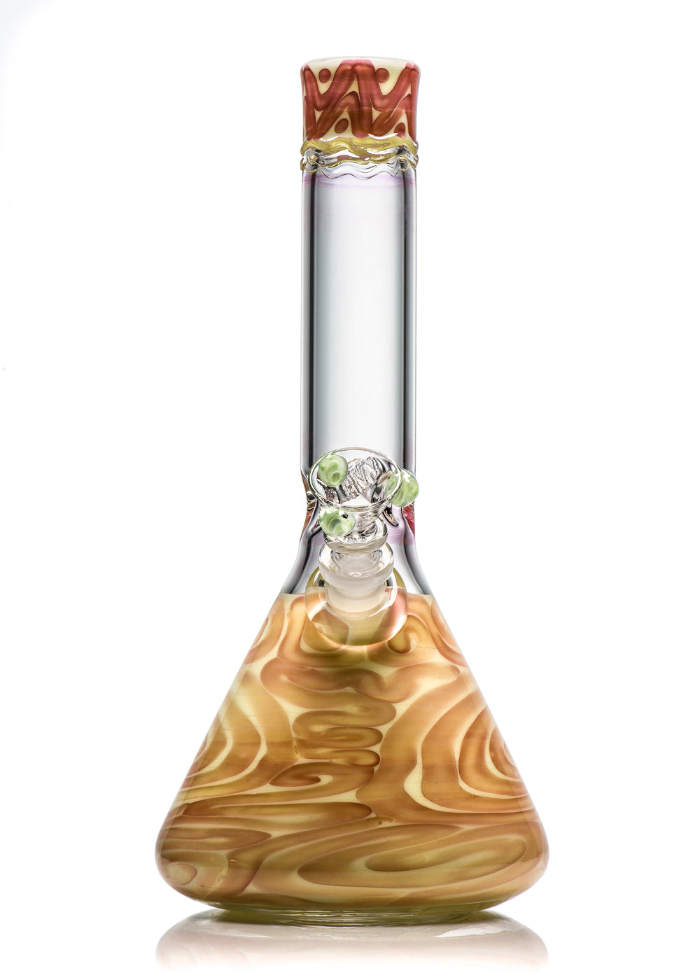 HVY 38mm Beaker Gold Lime Green Coiled Tube