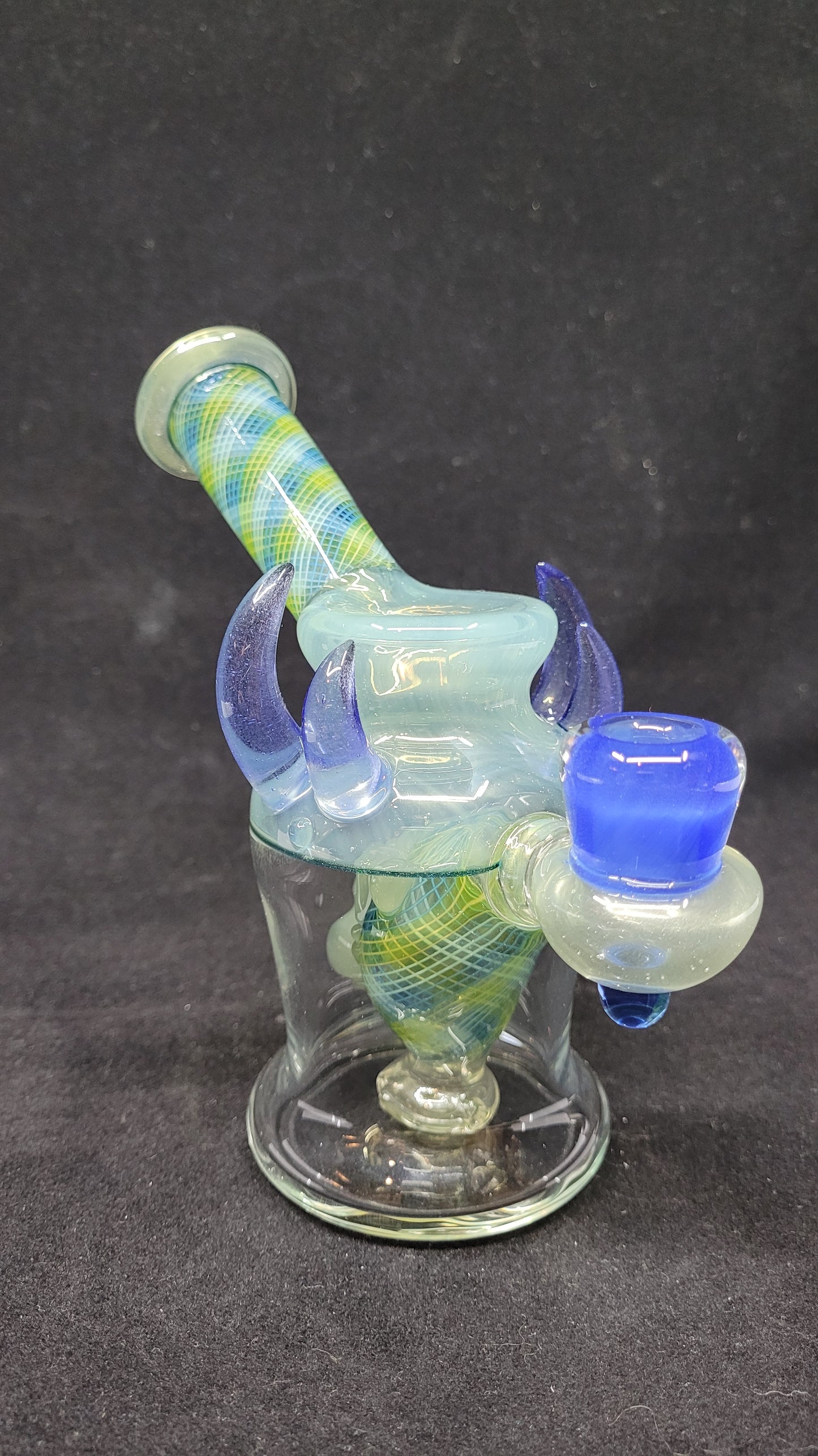 Angled Retticello Hippo Tube by CRUX GLASS