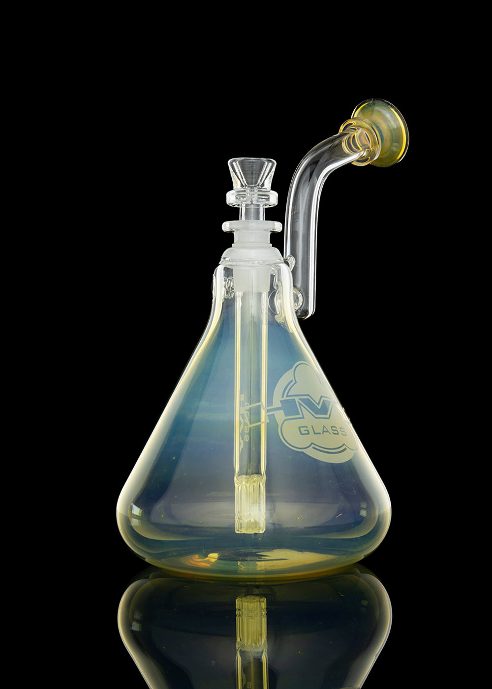 HVY Glass Fumed Beaker Bubbler with Removable 6-Arm Downstem