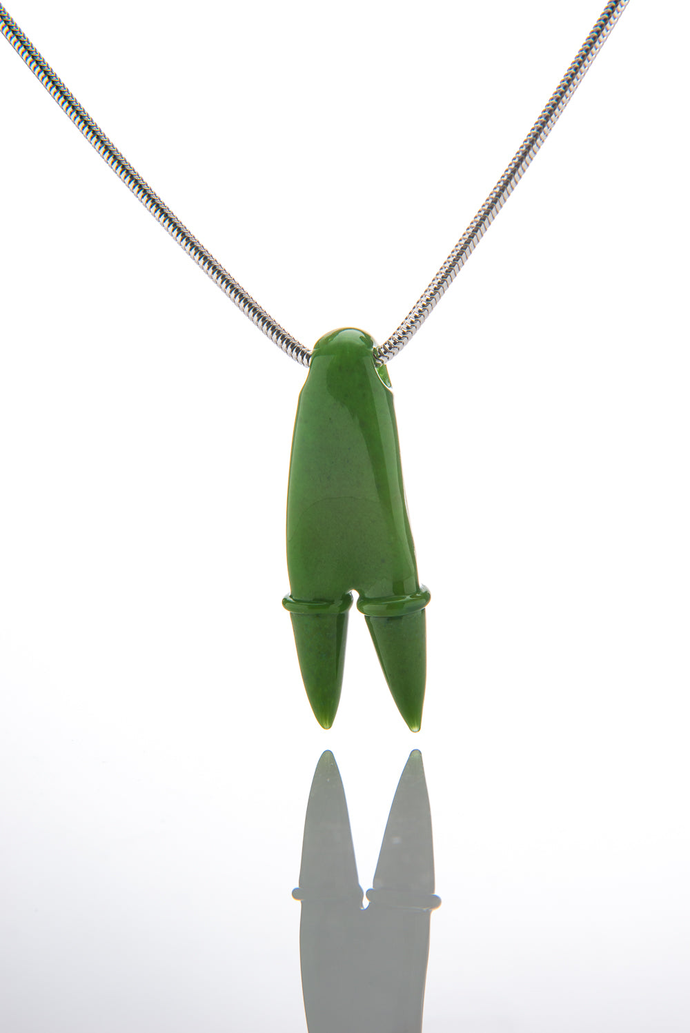 Green Raptor Claw Pendant Signed 2014 by ELBO