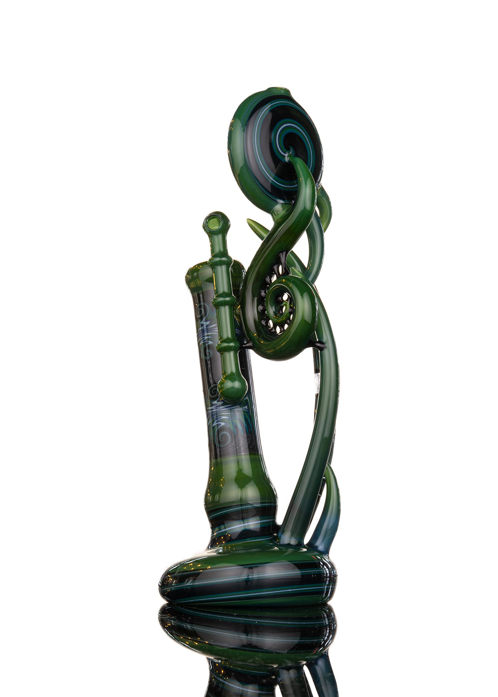 NATEY Large Green Reversal Sectional Bubbler with Snorkle Carb by Natey (Nateylove)