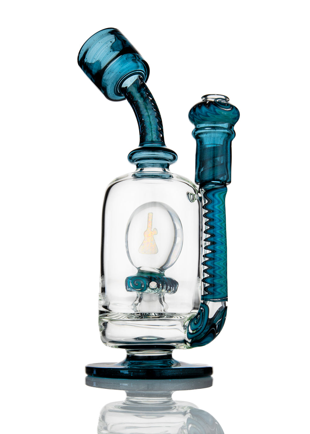 Reversal Zipper with Carved Opal Mini Tube Vapor Bubbler by Natey (Nateylove)