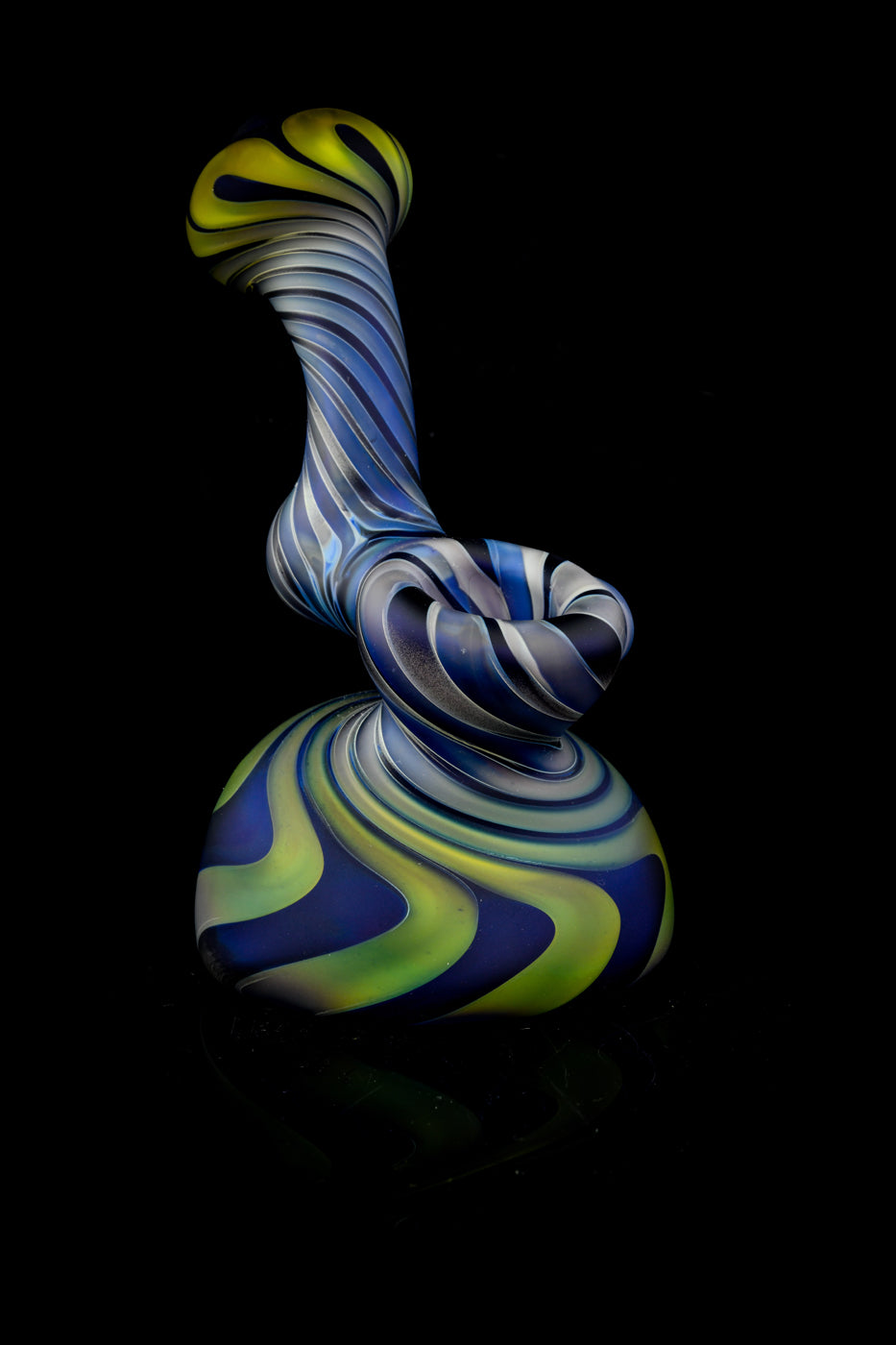 Small Frosted Full Color Stand Up Sherlock Bubbler in Cobalt by Willow and Quinn