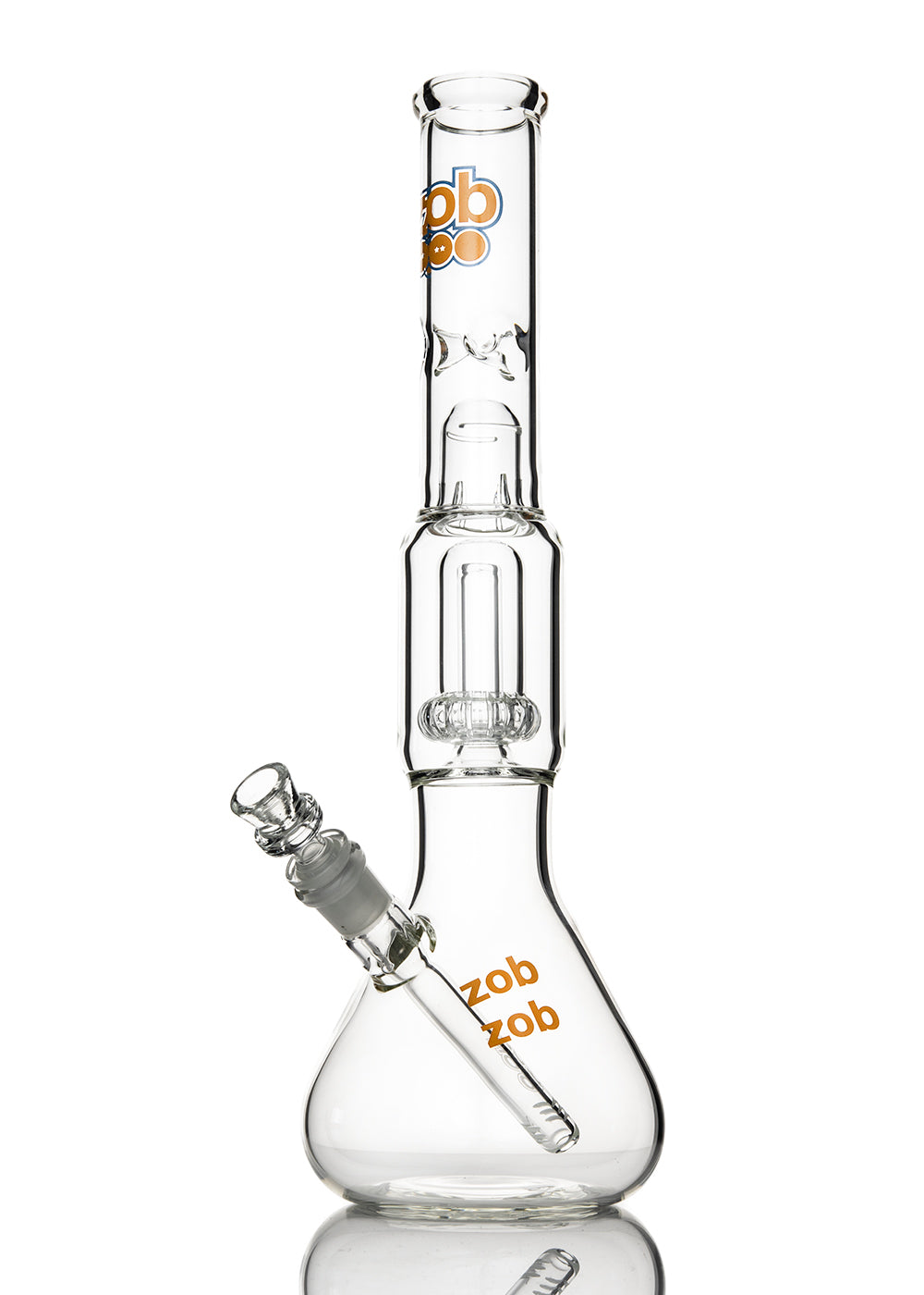 ZOB UFO Beaker with Splash Guard and Ice Pinch with Blue and Yellow Three Circle Logo Tube