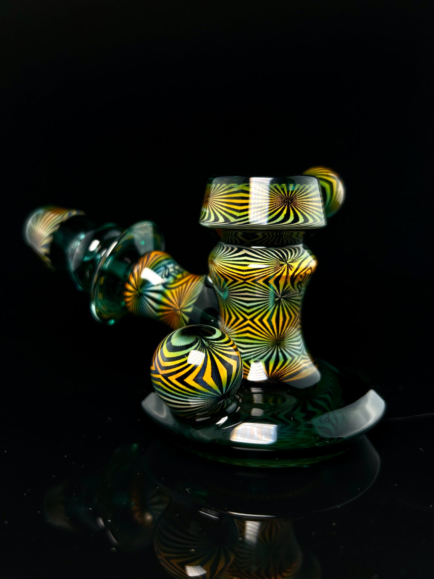 Mothership Glass Teal "Illusion Series" Dry Pipe