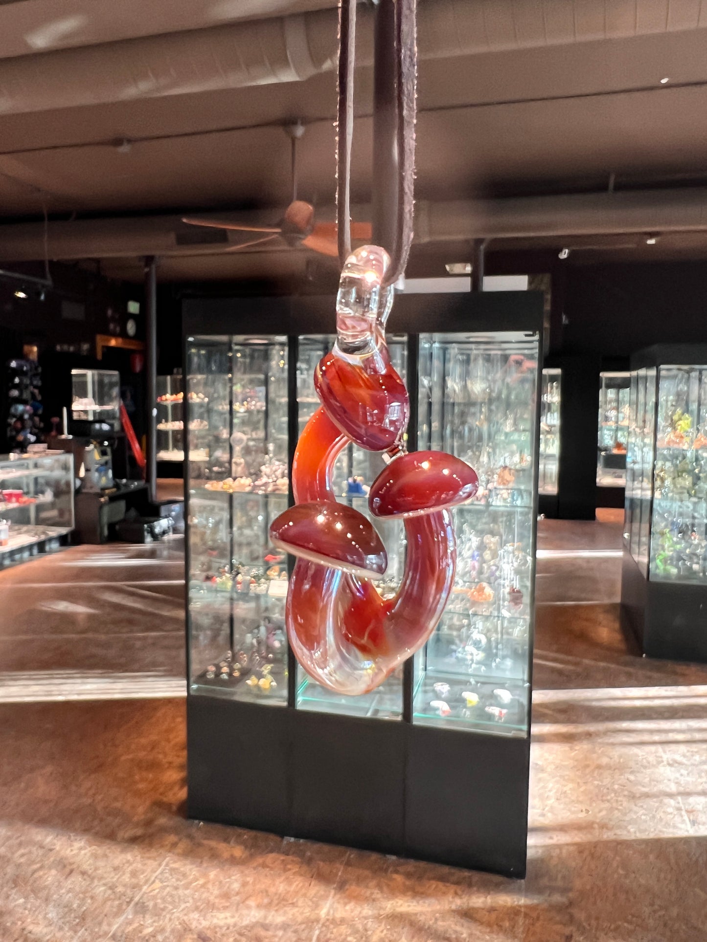 Maze Glass "Fungus Among Us" Mushroom Pendants