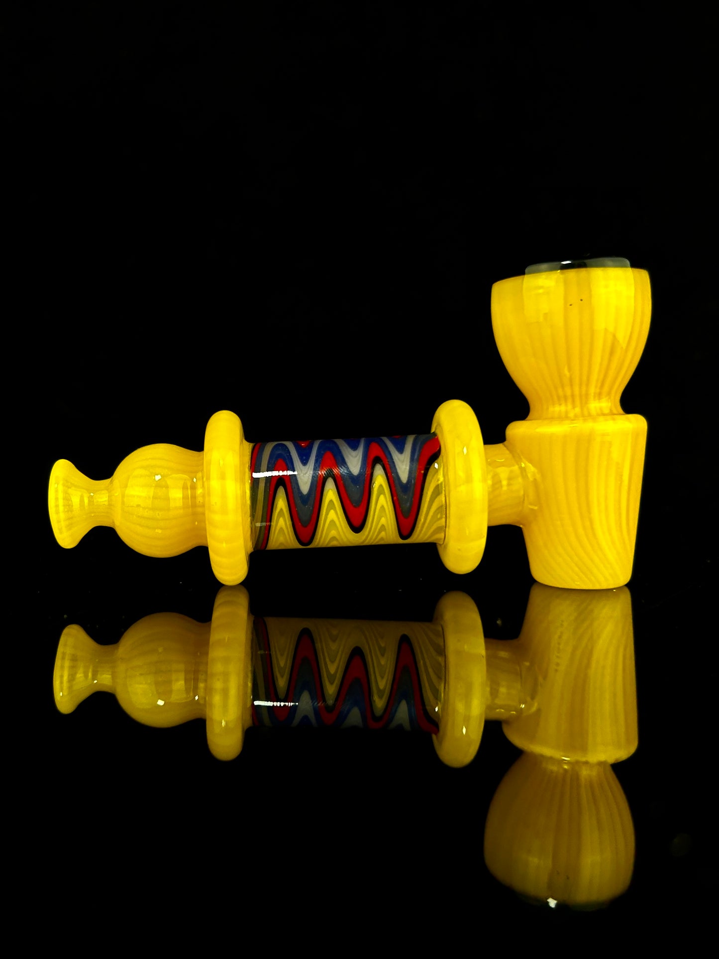 Metal Style Glass Pipe with wigwag section
