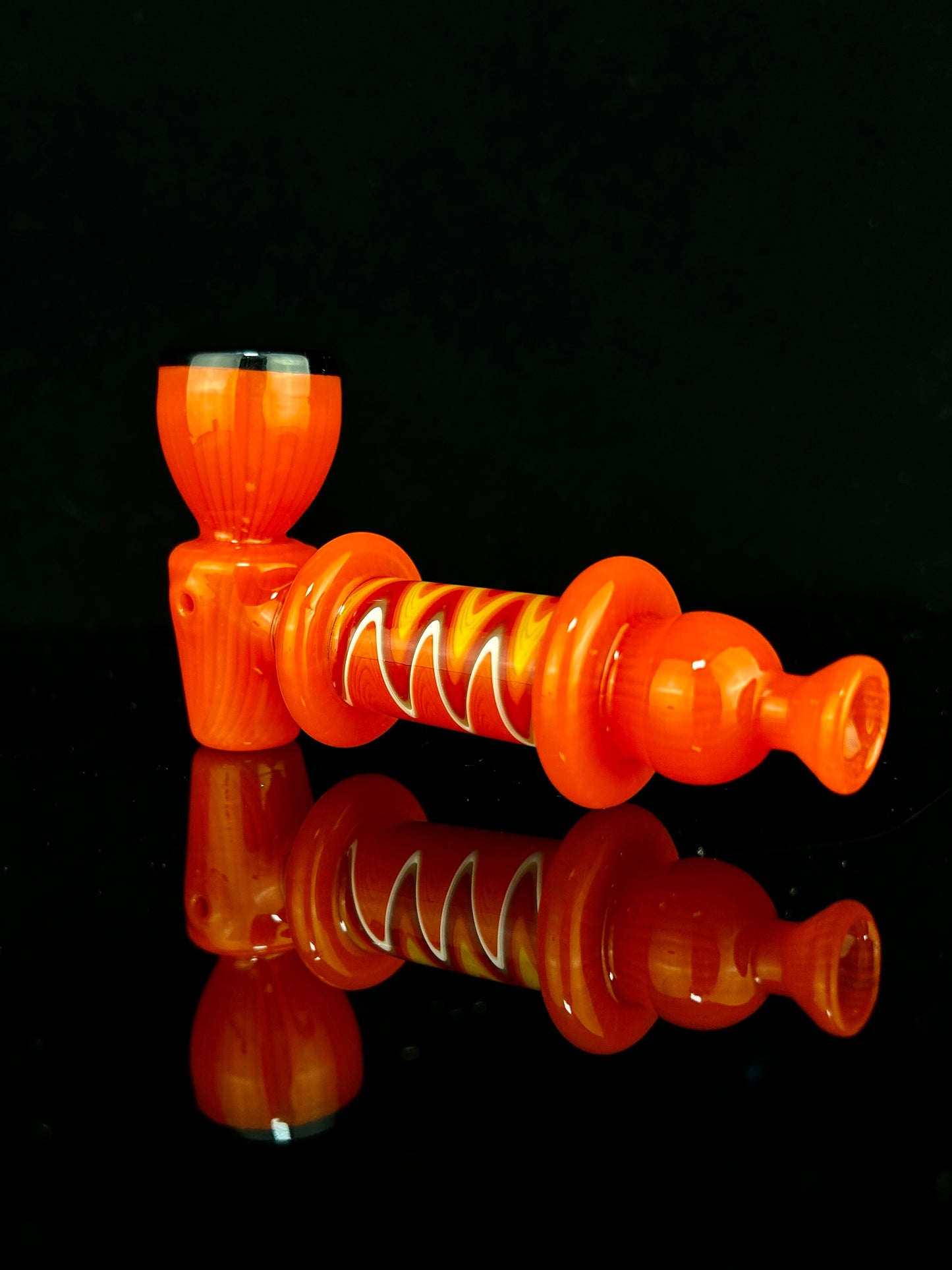 Metal Style Glass Pipe with wigwag section