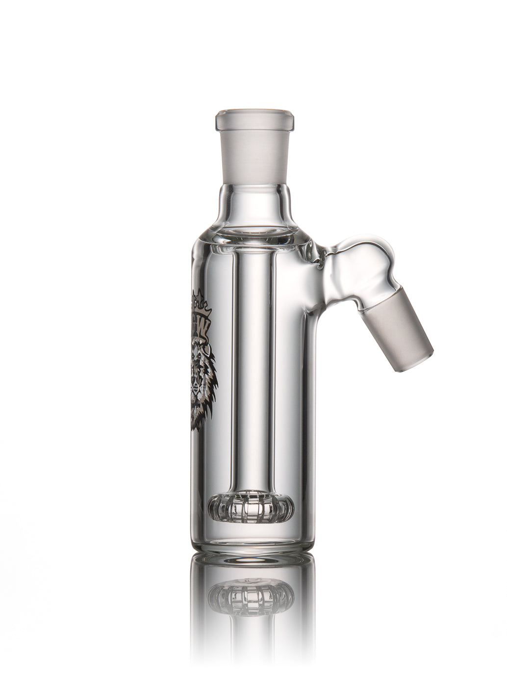 Manifest Glassworks 19mm 45Â° Cirq Ash Catcher with MGW Logo in Platinum and Black