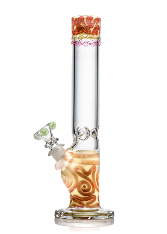 HVY 38MM Gold Lime Coiled Straight Tube with Green Accents