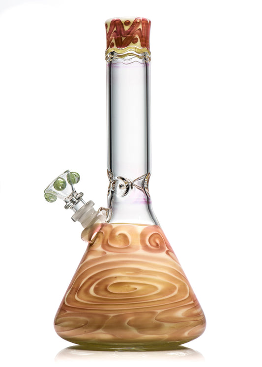 HVY 38mm Beaker Gold Lime Green Coiled Tube