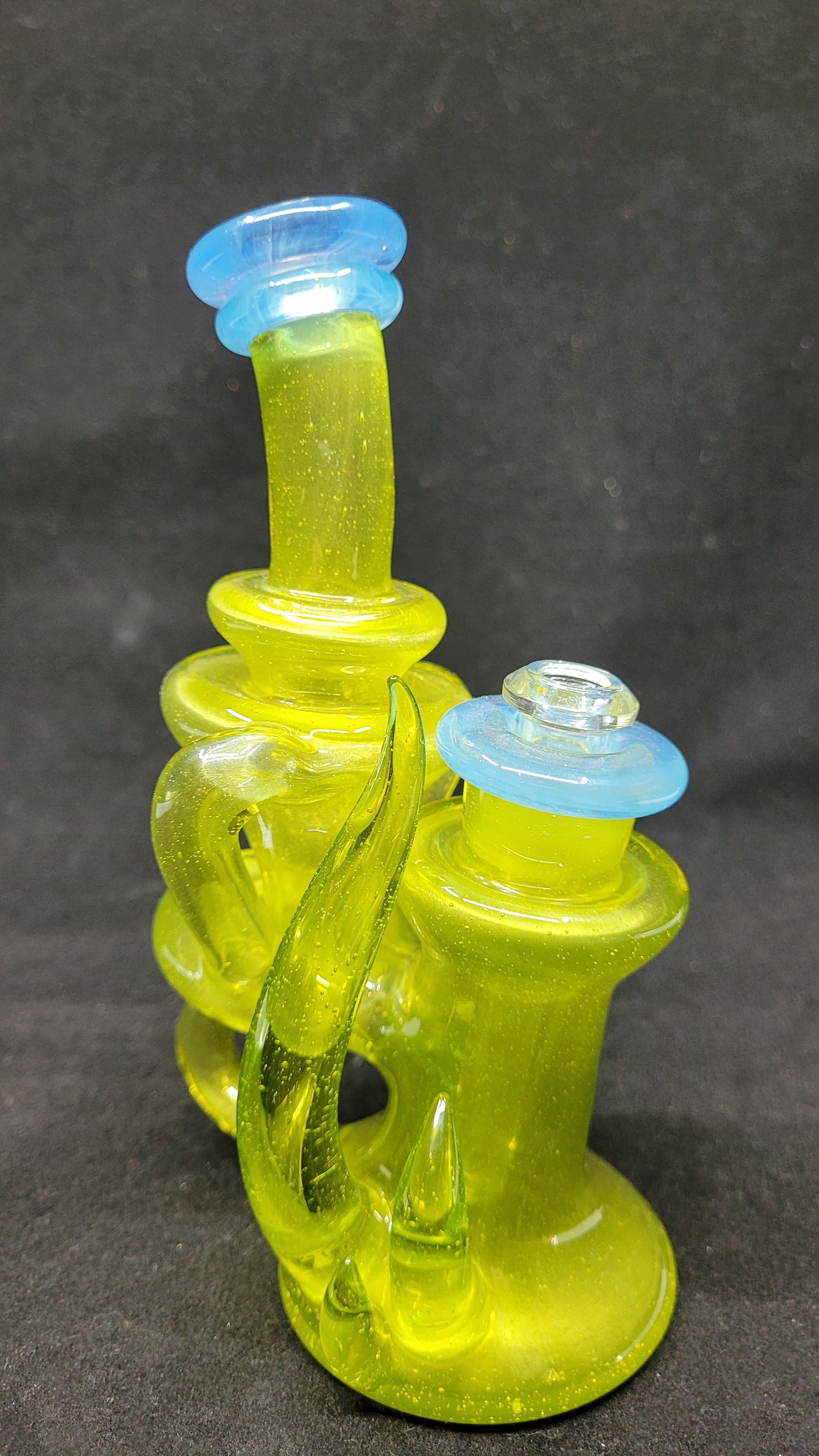 Mini ReBubblers W/ Trans HQ Color, Horns & Faceted Marble by CRUX GLASS