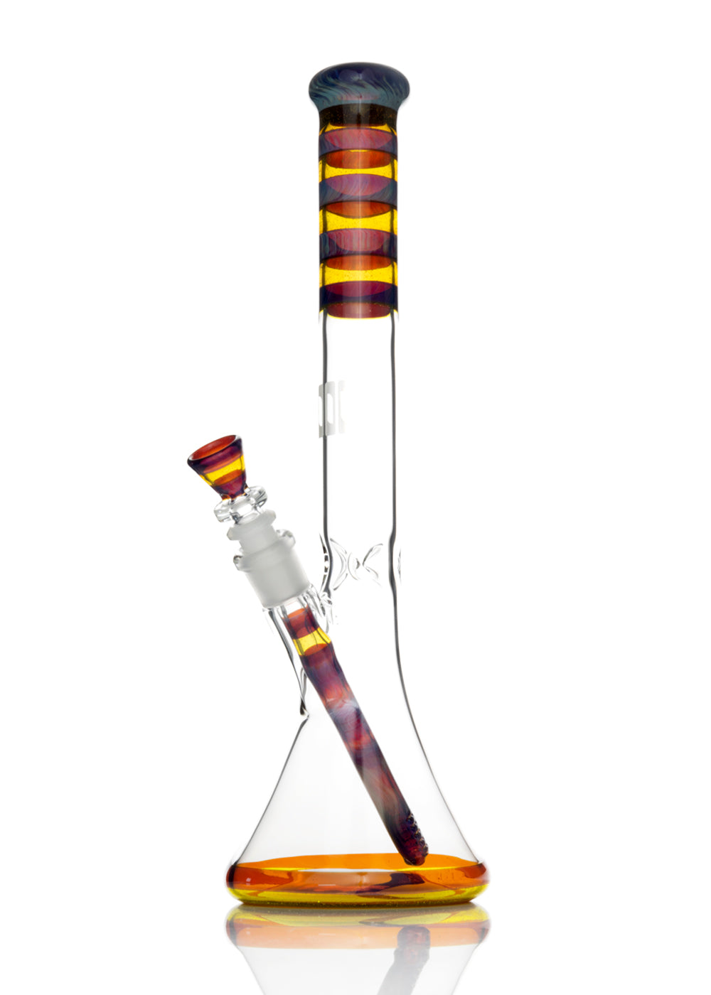 Ill Glass Custom 38mm 15" Beaker in Amber Purple and Thomas's Orange