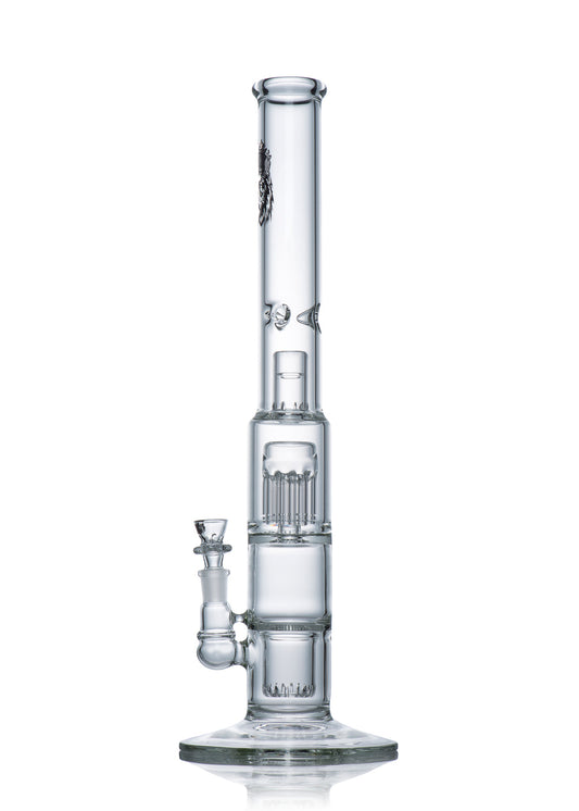 Manifest Glassworks Stemless 9-Arm Tree Tube with Logo in Platinum and Black