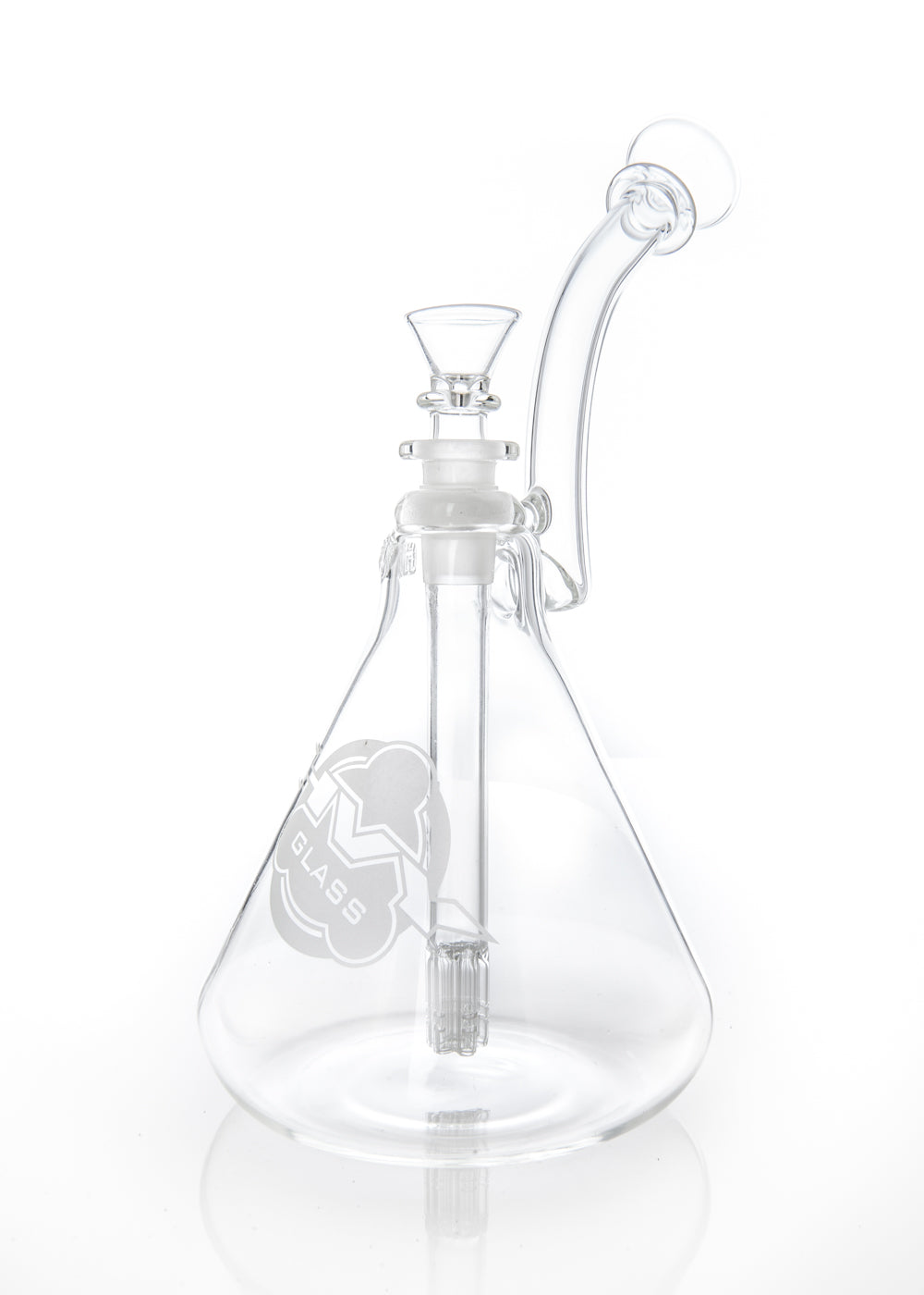 HVY Glass Clear Beaker Bubbler with Removable 6-Arm Downstem