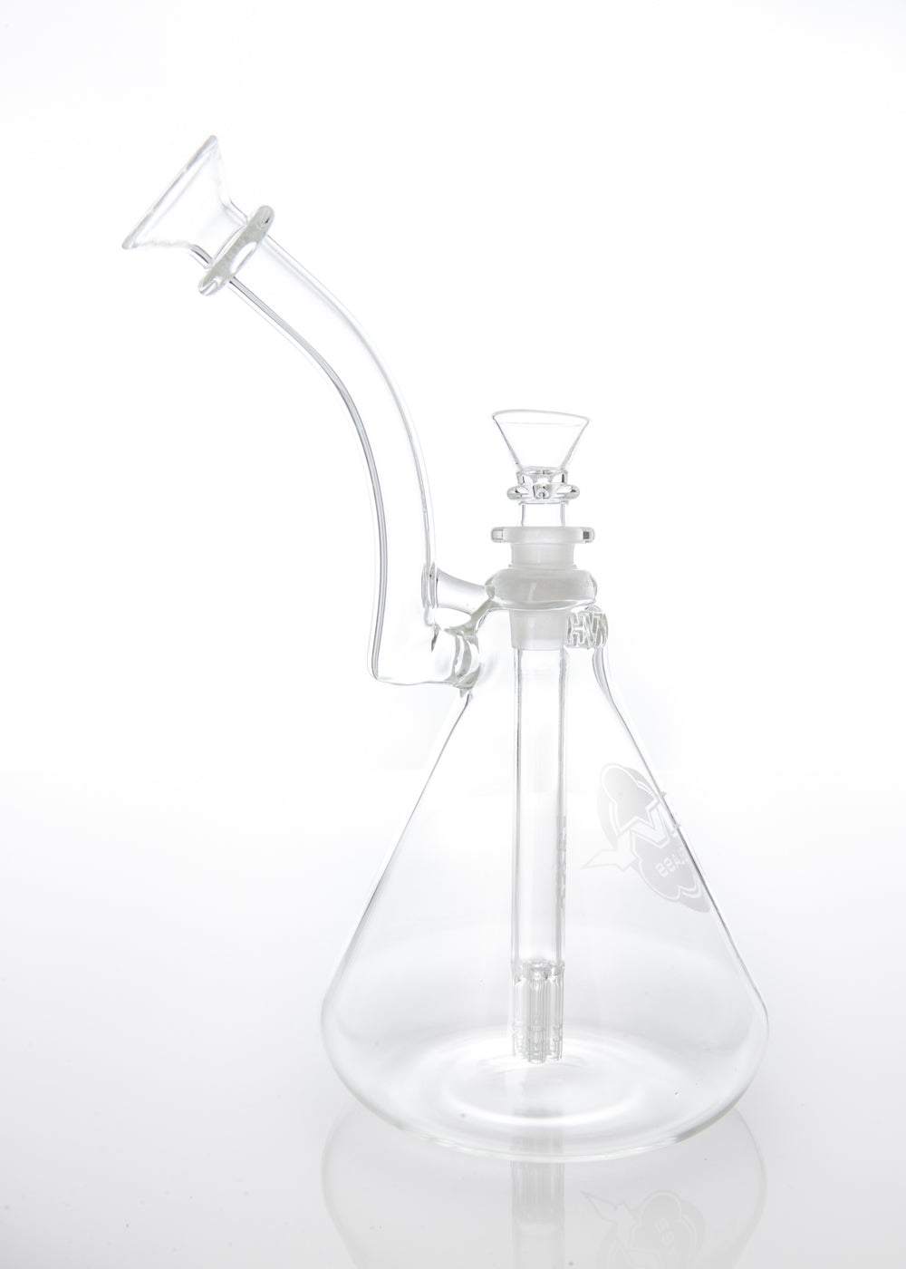 HVY Glass Clear Beaker Bubbler with Removable 6-Arm Downstem