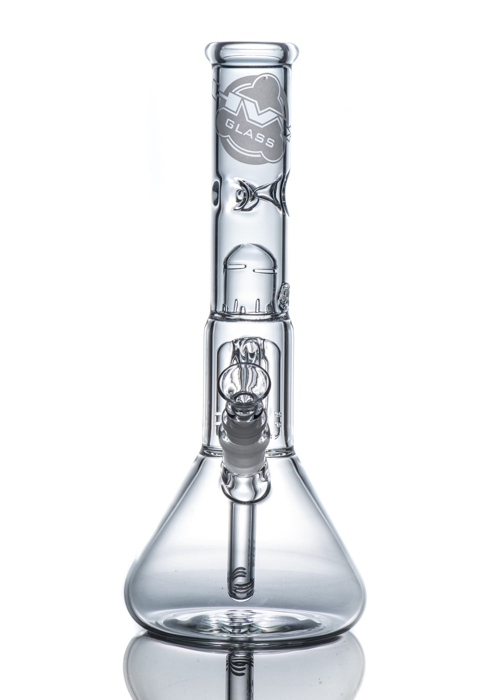 HVY 44mm/50mm Clear Beaker with 4-Arm Tree and Splash Guard Tube