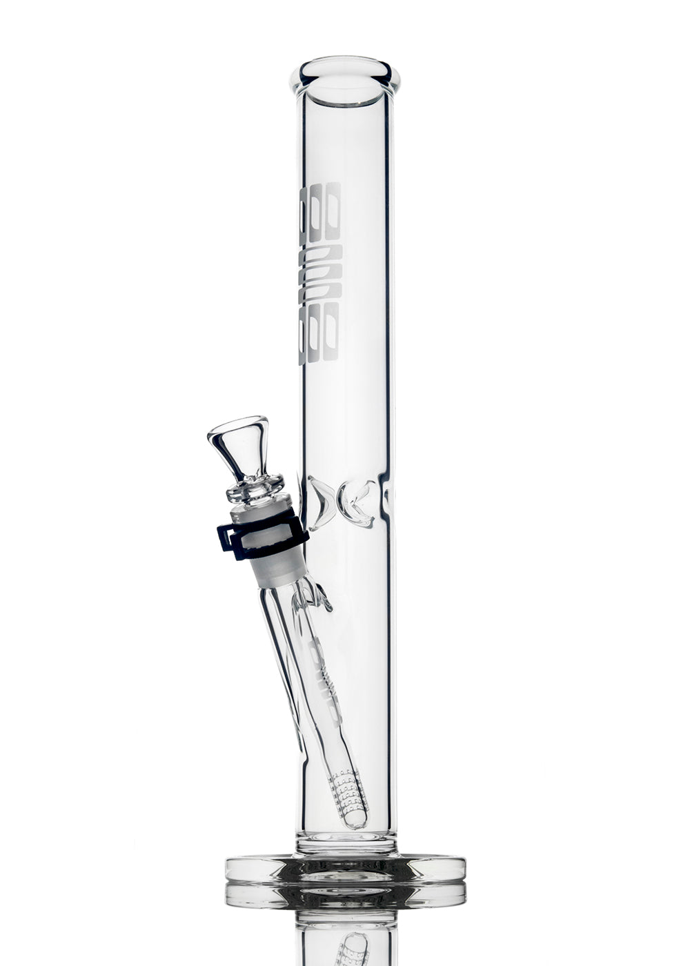 Ill Glass Clear 21" 50mm Straight Tube with Slide and Gridded Downstem