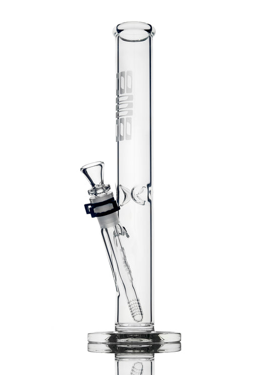 Ill Glass Clear 12" 50mm Straight Tube with Slide and Gridded Downstem