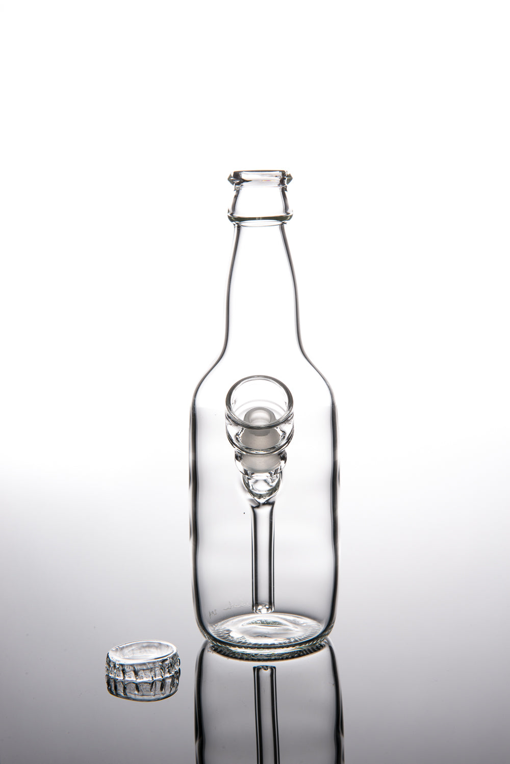 Clear Beer Bottle Vapor Bubbler with Carb Cap by Eskuche