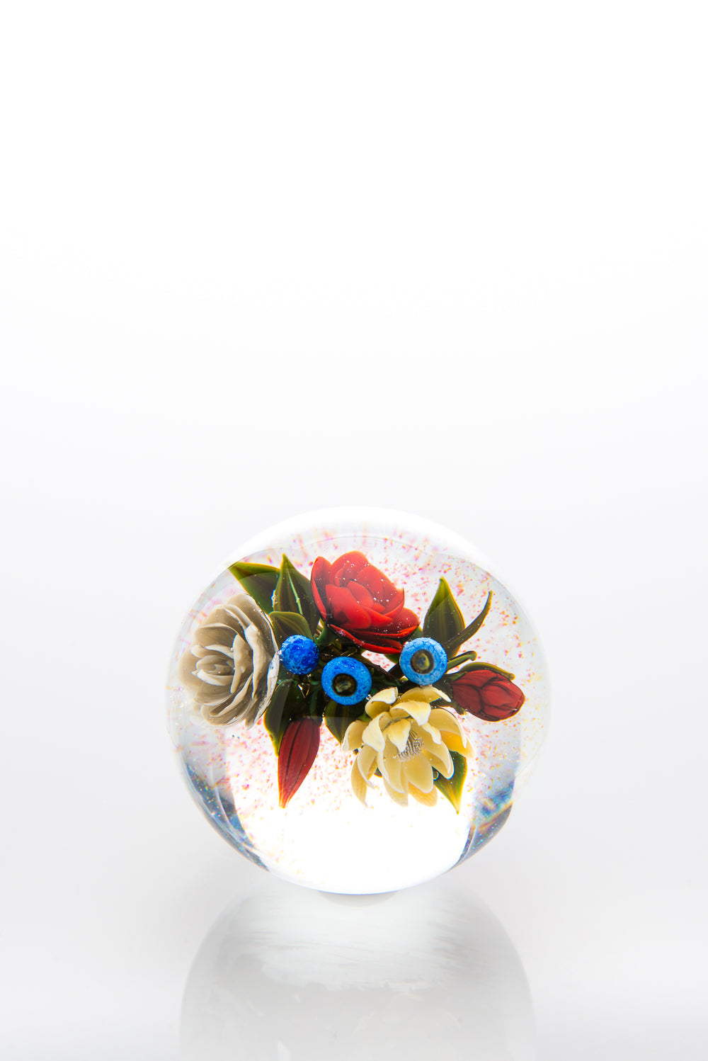 Two Inch Marble with Floral Arrangement by Akihiro Okama