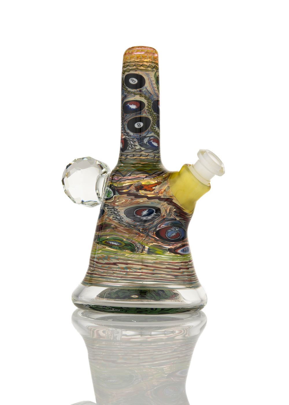Grateful Dead Glass BongGrateful Dead Heady Glass Piece with Alligator Milli Coin Base by Jerry Kelly