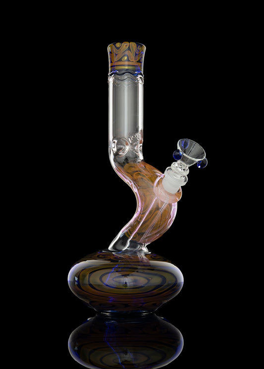 These HVY minis are the perfect daily driver for flower or concentrate. This particular style has a bent neck for easy gripping, less splash, more volume, and ice. The tube features a removable downstem for easy cleaning and ample diffusion.