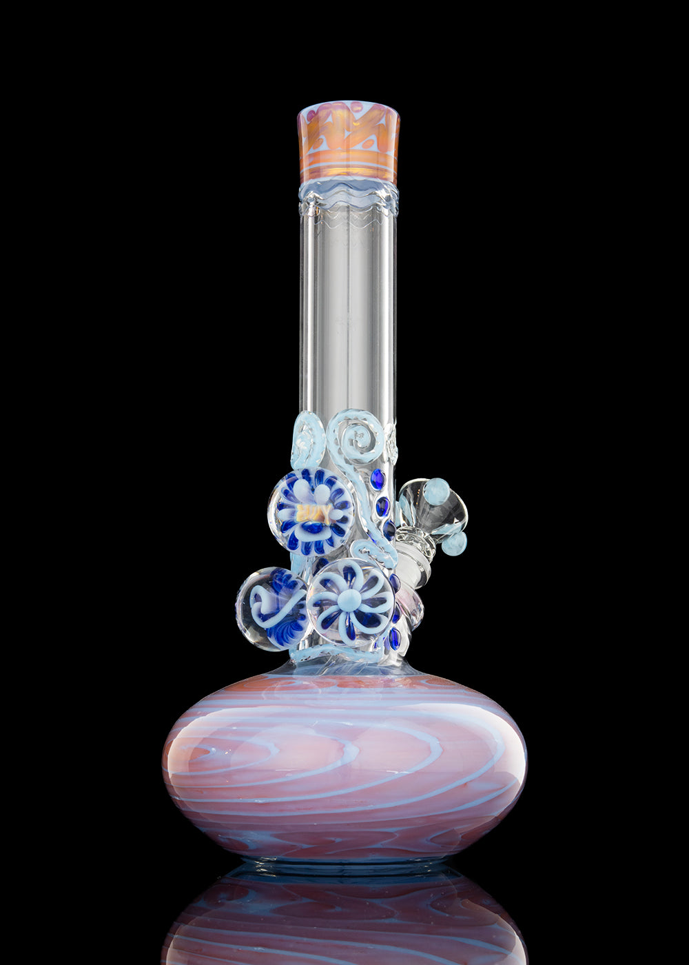 HVY Mini 38mm 10" Baby Blue Coil Color Bubble with 3 Marble Tube