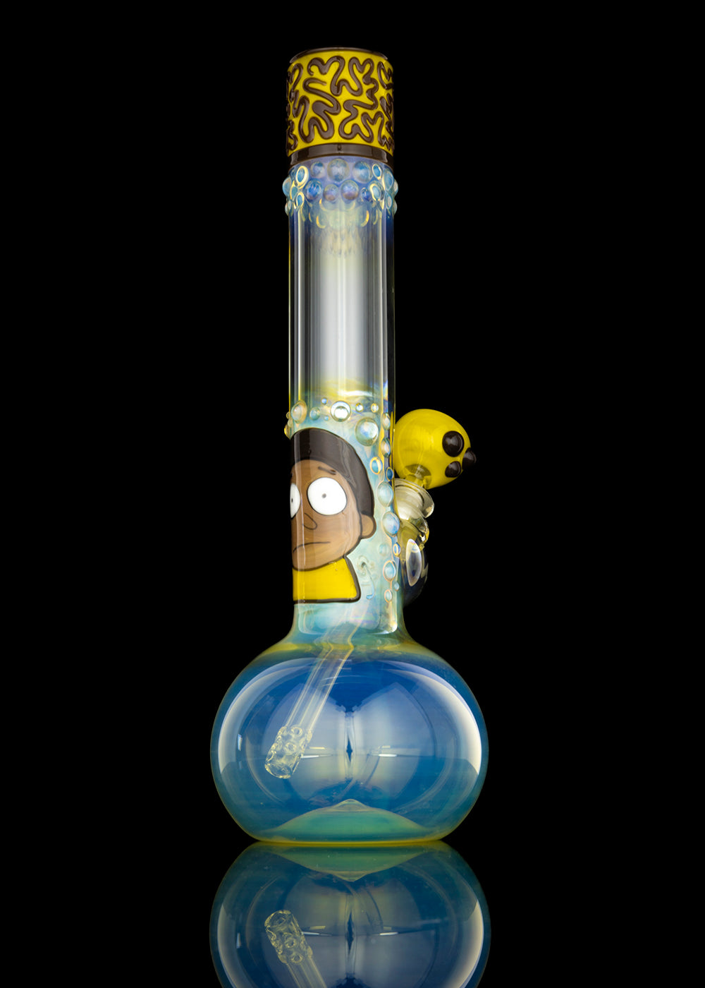 Trident Glass "Rick and Morty" Themed  50mm 15 Inch Morty Single Ball Tube