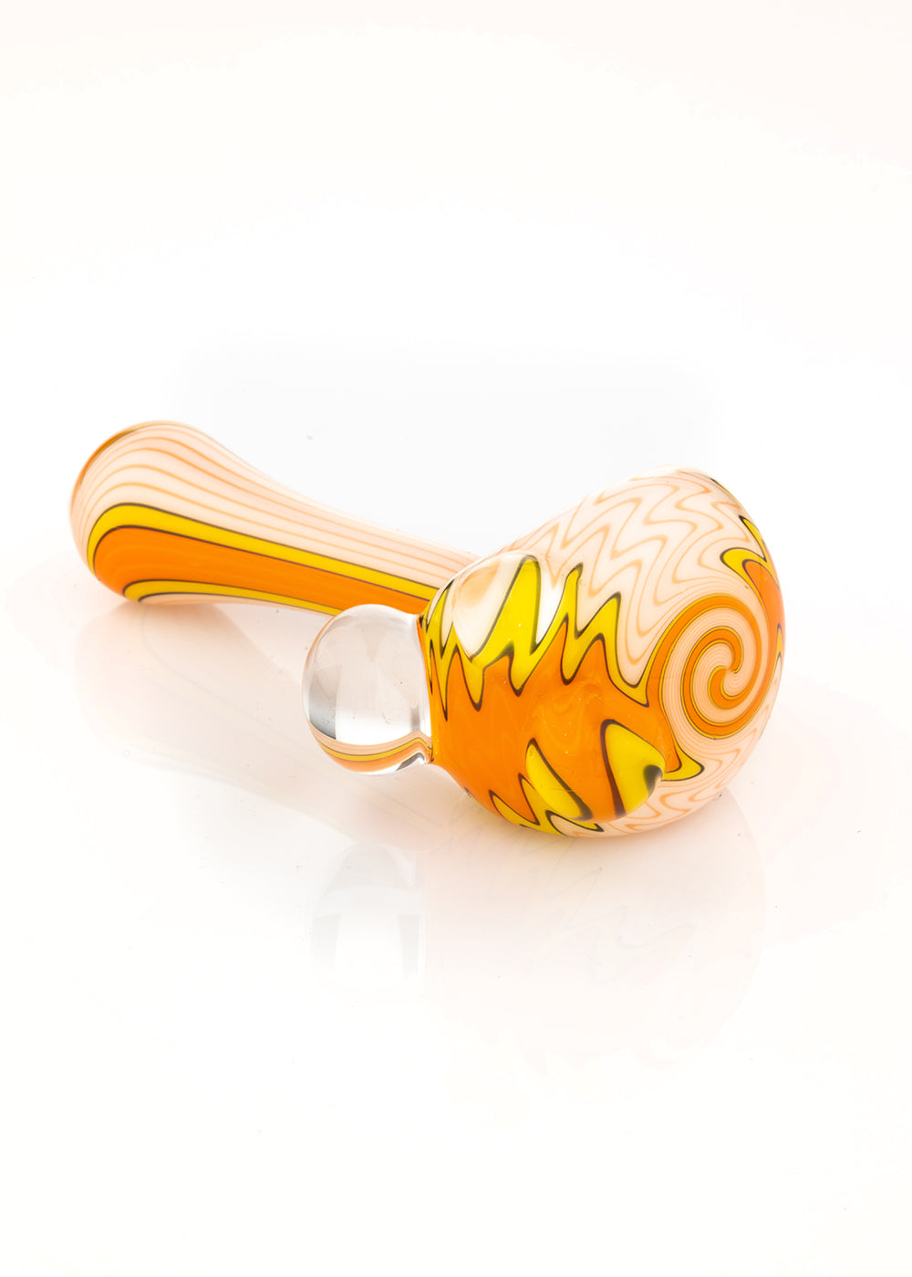 White and Orange Line Work Spoon by Sand