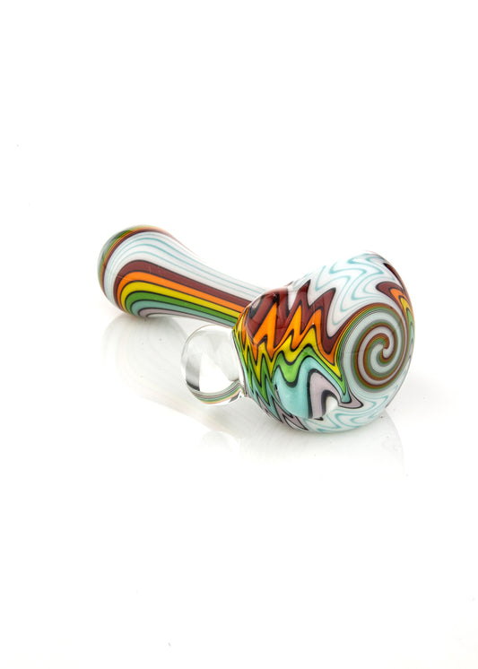White Rainbow Line Work Spoon by Sand