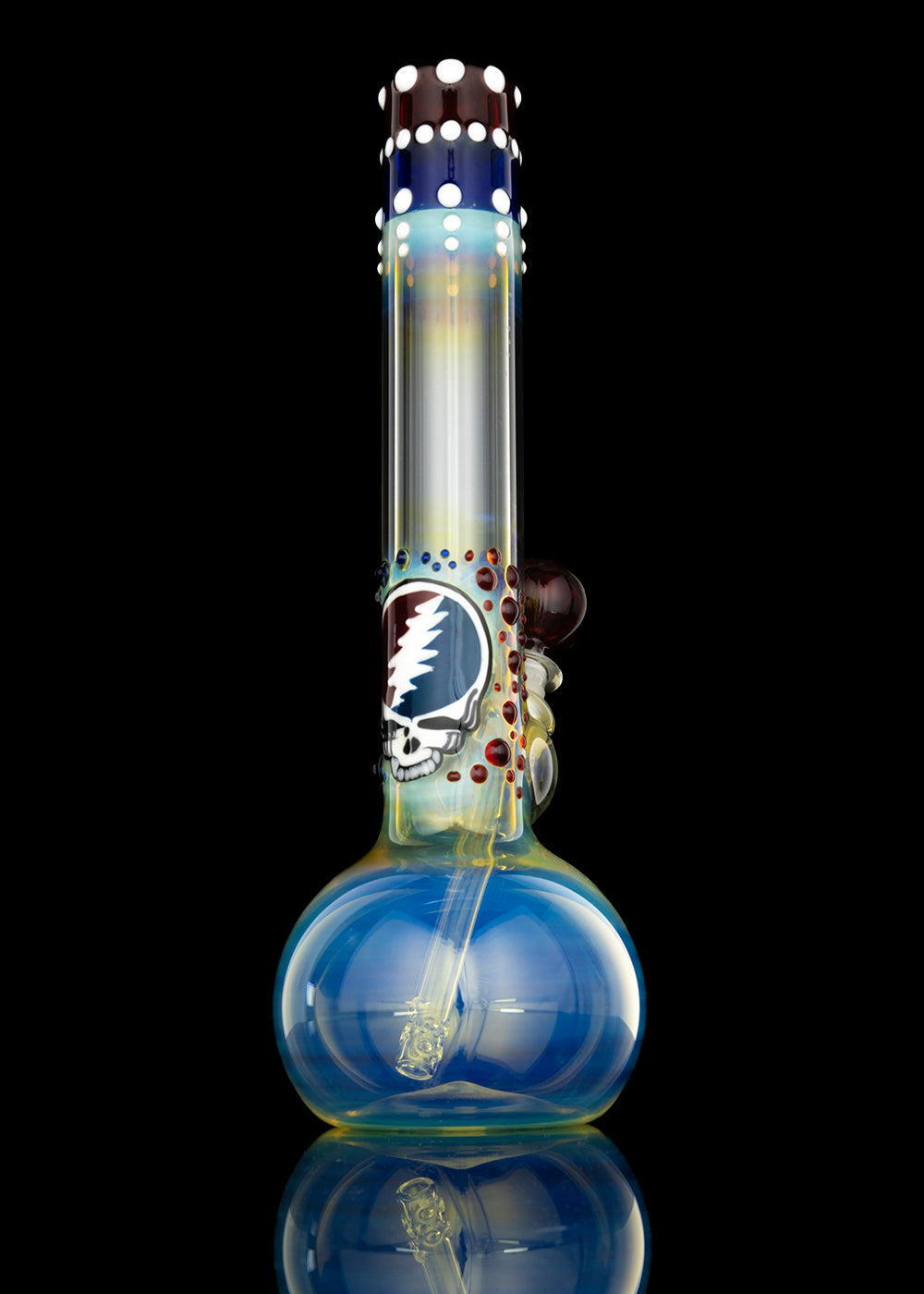 Trident Glass 50mm 15 Inch "Grateful Dead" Themed SYF Mini Phat Mamma Single Ball Tube