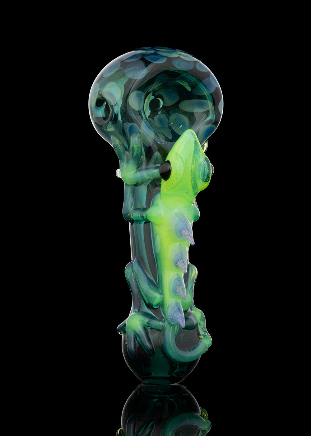 Teal Spoon with Green Slyme Lizard by Curtis Claw