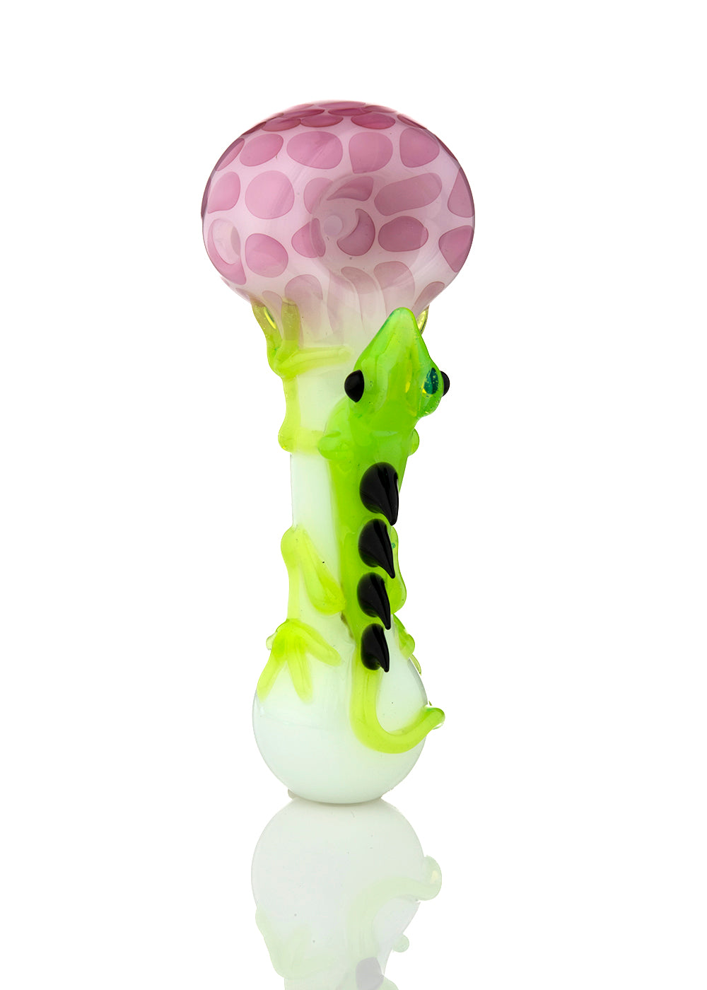 White Critter Spoon with Green Slyme Lizard by Curtis Claw