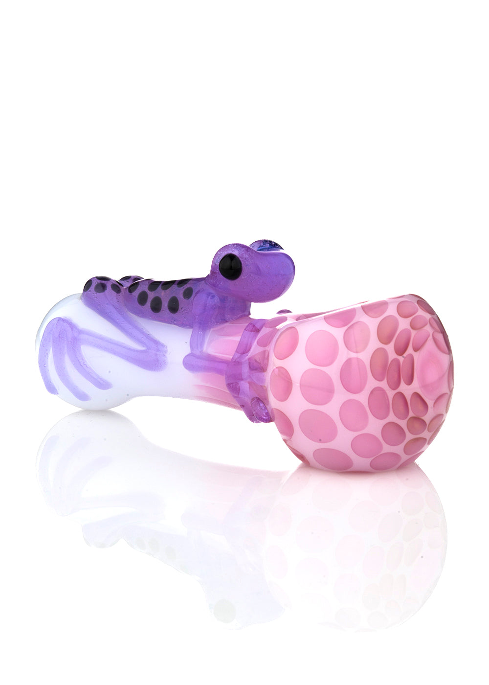 White Critter Spoon with Pink Slyme Frog by Curtis Claw