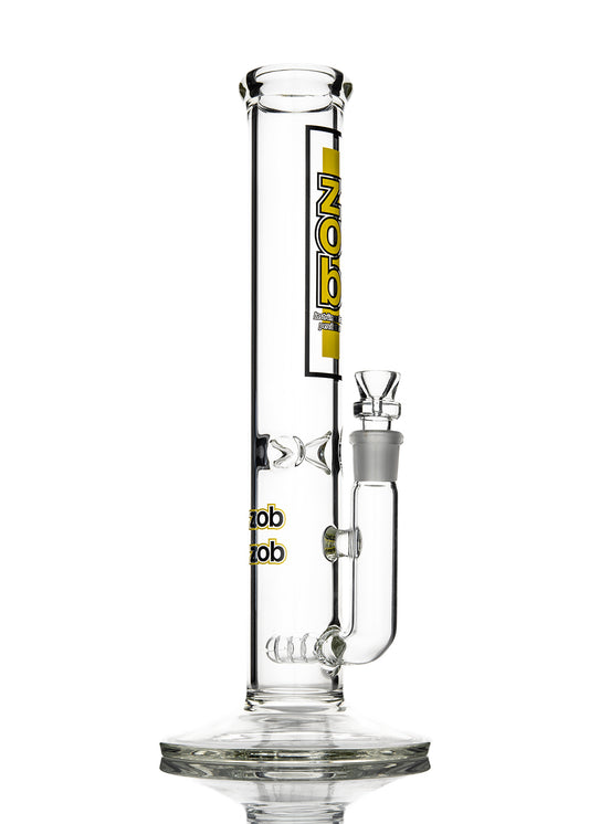 ZOB 14" Straight Stemless Diffused with Black and Yellow Verticle Rectangle Logo Tube