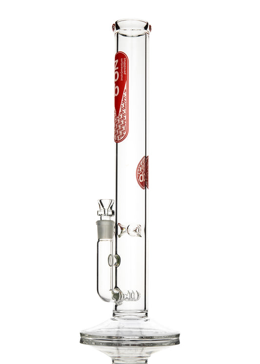 ZOB 18" Stemless Straight Stemles Diffused with Red and Gray Pill and Circle Logo Tube