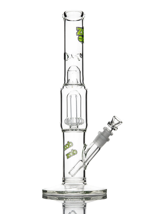 ZOB UFO Straight with Splash Guard and Ice Pinch with Green and Black Three Circle Logo Tube